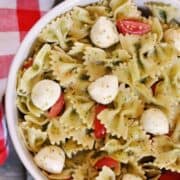 This Pesto Pasta Salad is super easy to throw together, yet fresh and delicious!