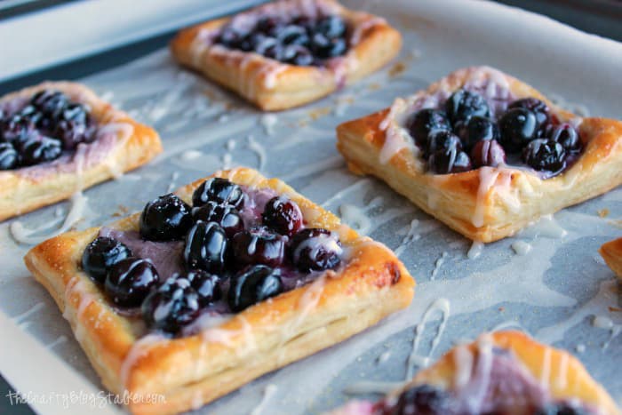 backed blueberry and cream cheese pastries 