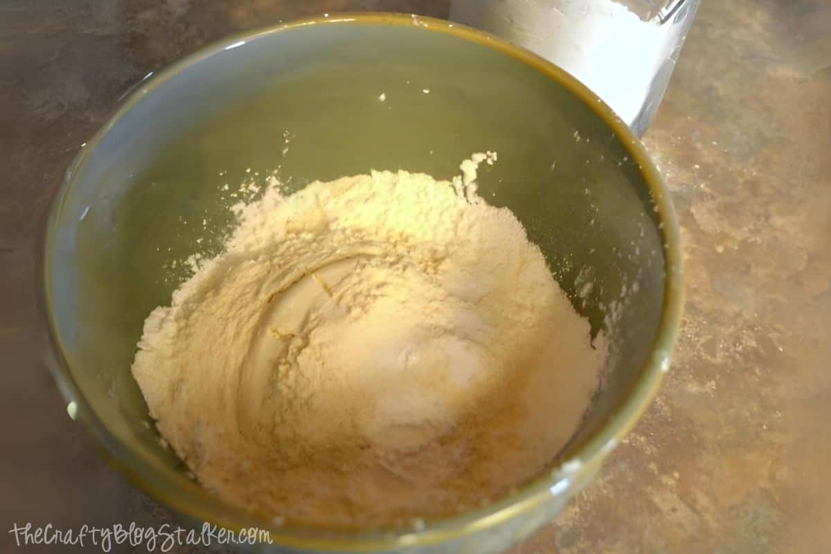 Flour mixture in a bowl.