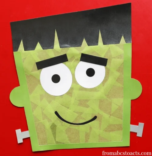 Halloween Crafts for Preschoolers Frankenstein Window Decoration