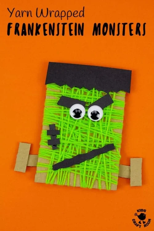 Yarn Wrapped Frankenstein Craft Pin