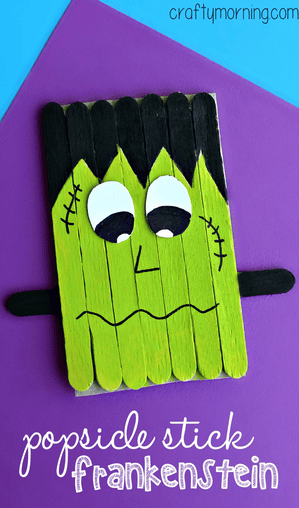 popsicle stick frankenstein craft for kids