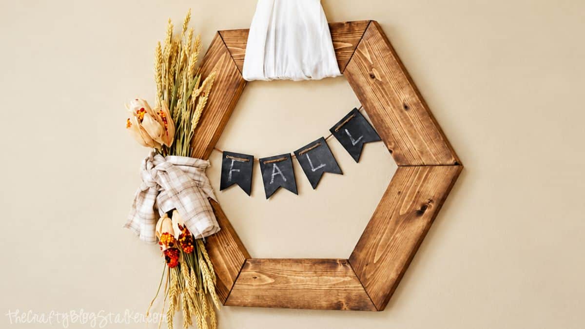 Hexagon Wooden Fall Wreath Tutorial