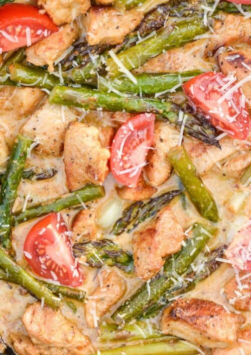 keto tuscan chicken with asparagus low carb one pan recipe
