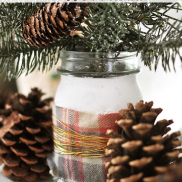 Metallic Wire Wrapped Christmas Mason Jar