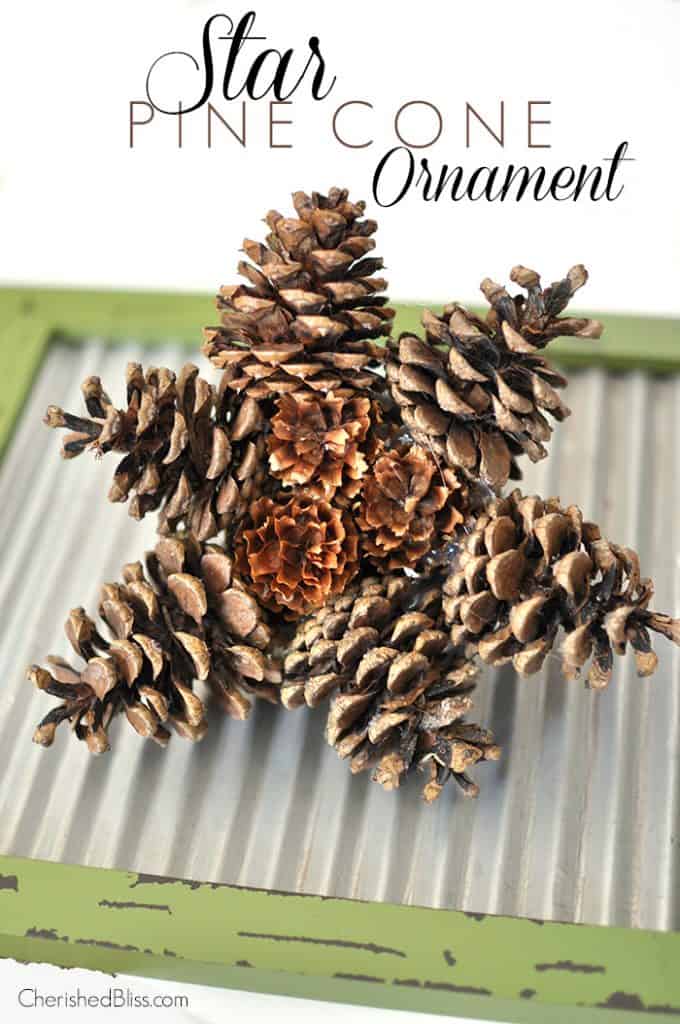 Create this Star Pine Cone Ornament from pine cones found in your very own yard! via cherishedbliss.com Create this Star Pine Cone Ornament from pine cones found in your very own yard! via cherishedbliss.com