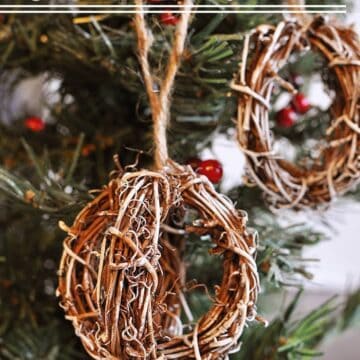 DIY Rustic Painted Rattan Ornaments via Cherishedbliss.com