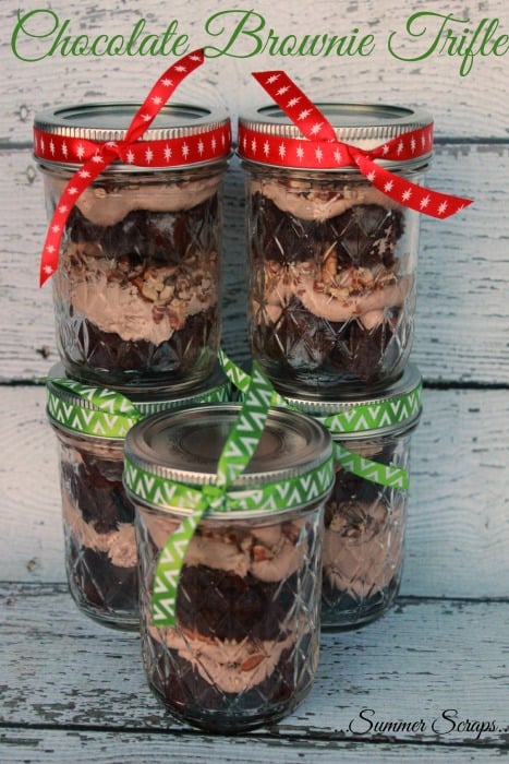 Chocolate Brownie Trifle Gift in a Jar.