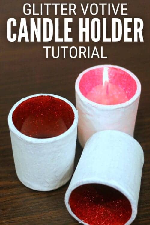 title image for How to Make Painted Glitter Votive Candle Holders