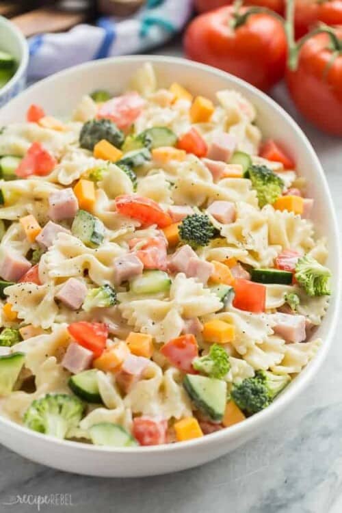 creamy ranch bowtie pasta salad 