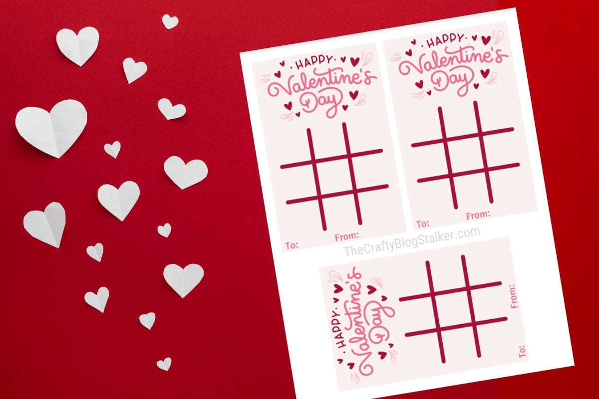 Tic Tac Toe Valentine Printable PDF.