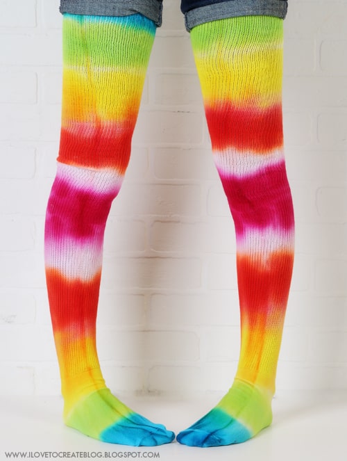 tie dye socks standing