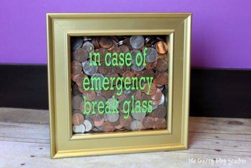 Put some thought into your gift of cash and make it fun. This in case of emergency break glass frame is a fun unique way to give cash that they will love!