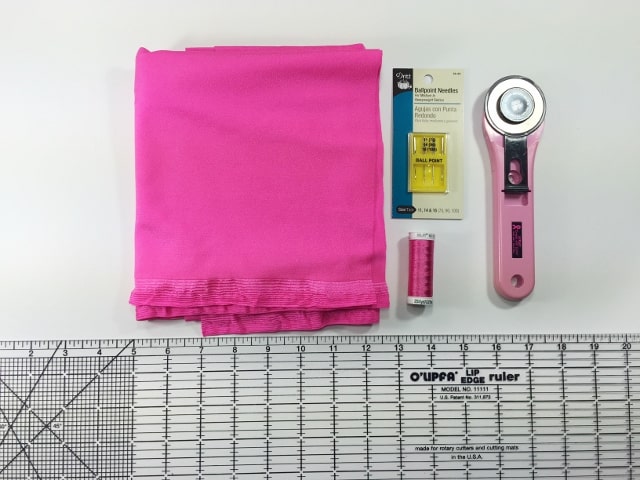 image of supplies used to make a girls swim skirt