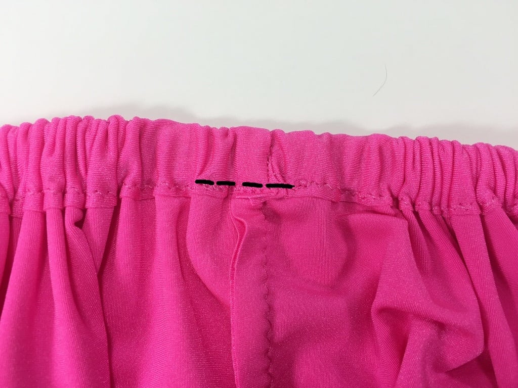 image of a sewing step for a girls swim skirt