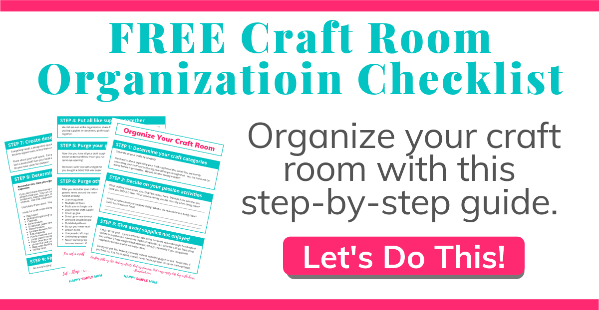 Printable Checklist on Organizing Your Craft Space.