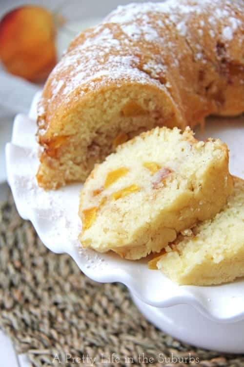 The Best 7 Fresh Peach Recipes, a tutorial featured by top US craft blog, The Crafty Blog Stalker: Peach Bundt Cake