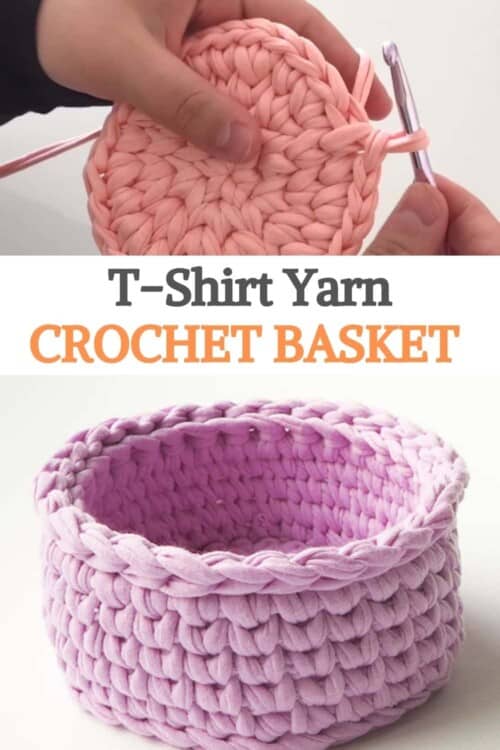 T-Shirt Yarn Crochet Basket