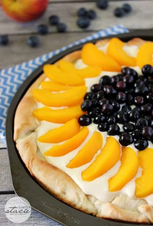 The Best 7 Fresh Peach Recipes, a tutorial featured by top US craft blog, The Crafty Blog Stalker: Peach and Blueberry Pizza