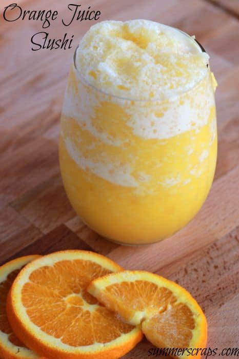 Orange Juice Slushi Recipe from summerscraps.com