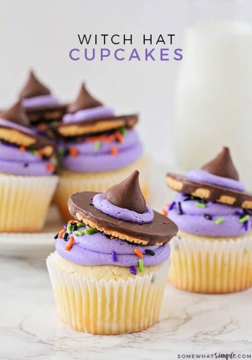 witch hat cupcakes text