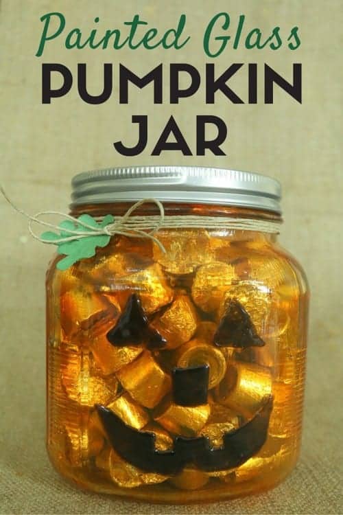 Add a cute painted glass pumpkin jar to your Halloween Decor. This cute little guy is super simple to make and will be the talk of your Halloween Party.