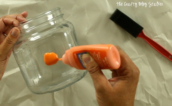 painting the glass jar with orange gallery Glass Paint