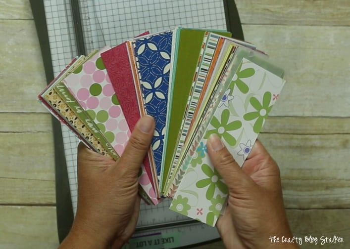 patterned paper strips