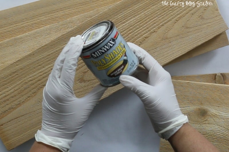 How to Make a Wood Planter Box Centerpiece, a tutorial featured by top US craft blog, The Crafty Blog Stalker: stain