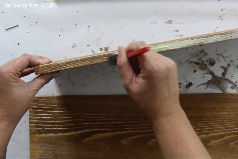 How to Make a Wood Planter Box Centerpiece, a tutorial featured by top US craft blog, The Crafty Blog Stalker: wood glue