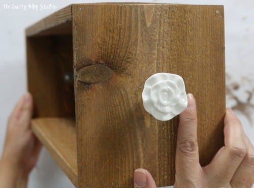 How to Make a Wood Planter Box Centerpiece, a tutorial featured by top US craft blog, The Crafty Blog Stalker: drawer pull knob