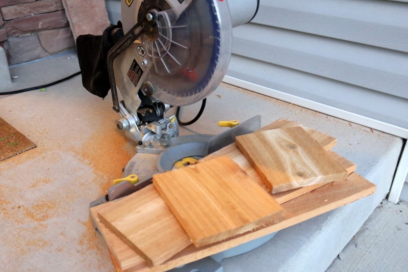 How to Make a Wood Planter Box Centerpiece, a tutorial featured by top US craft blog, The Crafty Blog Stalker: miter saw