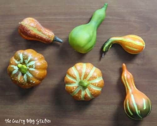 faux mini pumpkins for fall decorating