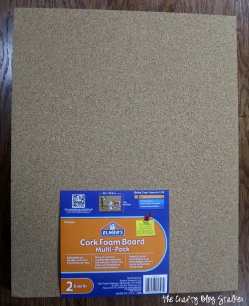 image of a cork board before it is decorated and painted