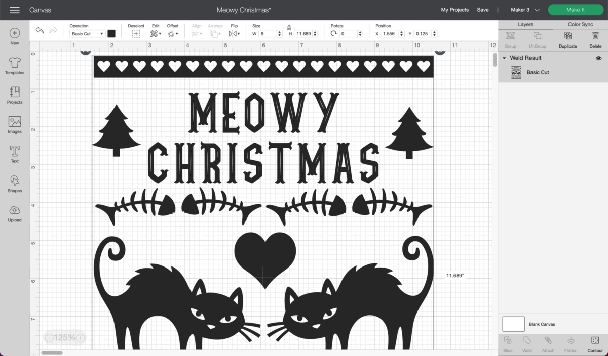 Meowy Christmas in Cricut Design Space