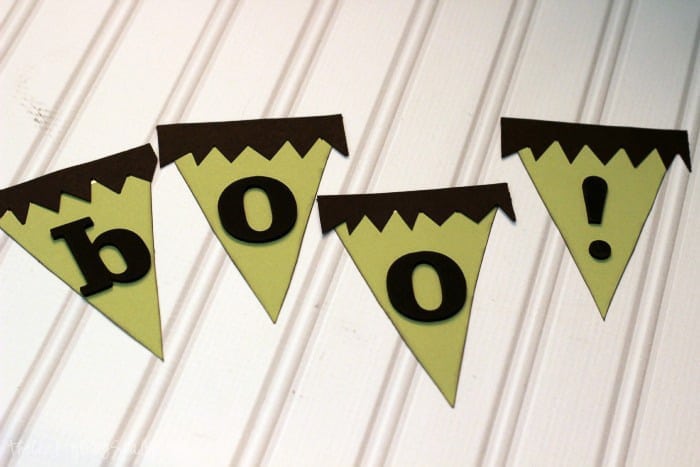Boo pennant banner pieces assembled.