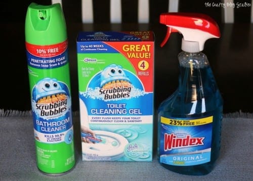 Scrubbing bubbles and windex to clean for the holidays