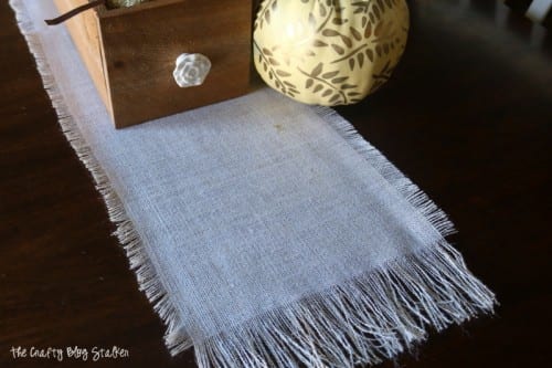 finished table runner on display