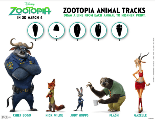 zootopia animal tracks