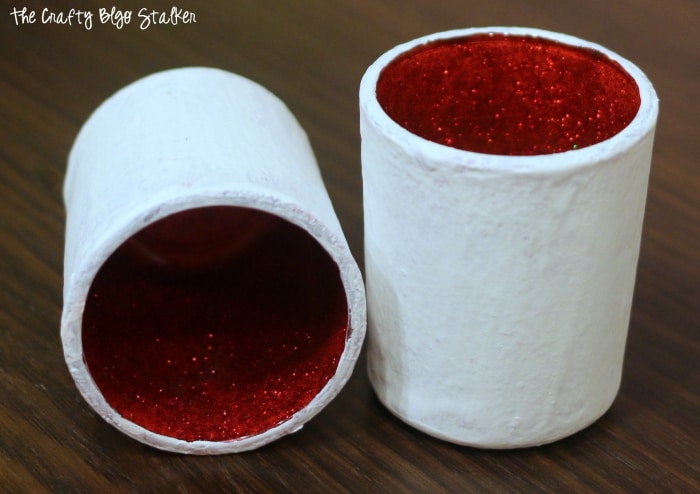 a pair of sparkle votive candle holders