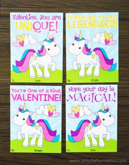 Printable Unicorn Valentines