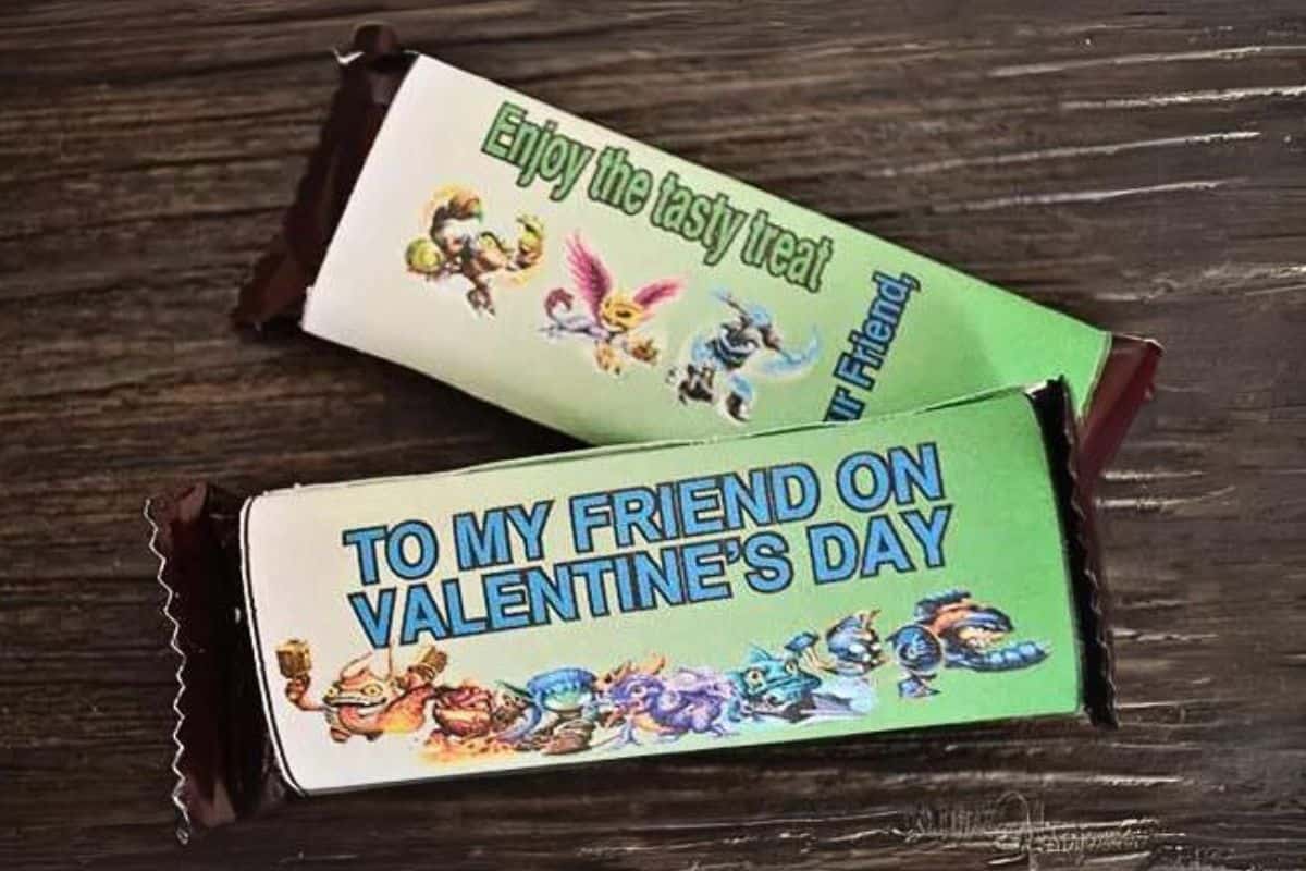 Skylanders Valentine Printable Candy Bar Wrapper.