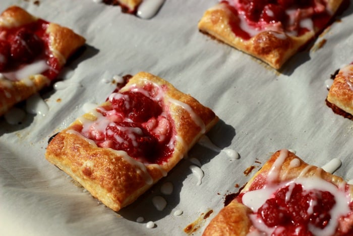 raspberry pastries baked