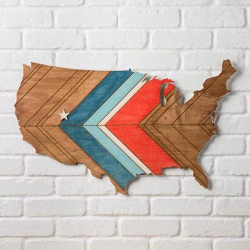 Inspirational Map Decor | United States | Laser-Cut Wood Map | DIY Home Decor