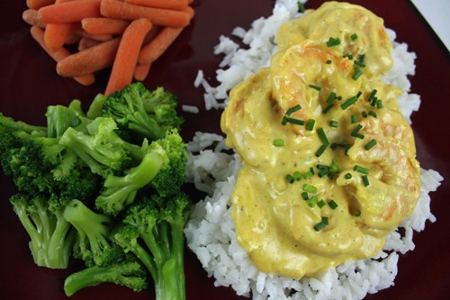 image of shrimp curry and rice