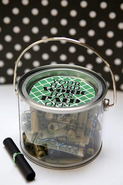 cash gift bucket