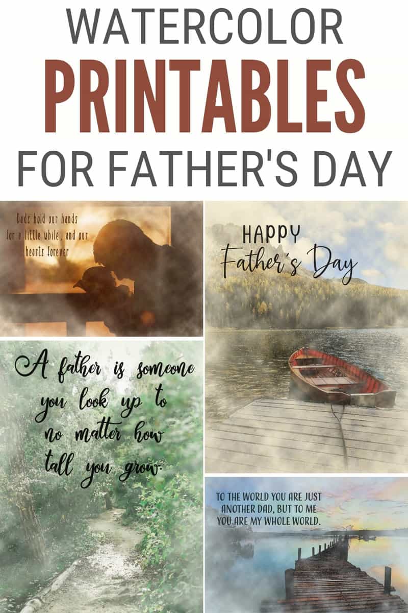 4 Watercolor Printables for Father's Day