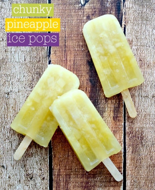 Chunky Pineapple Ice Pops