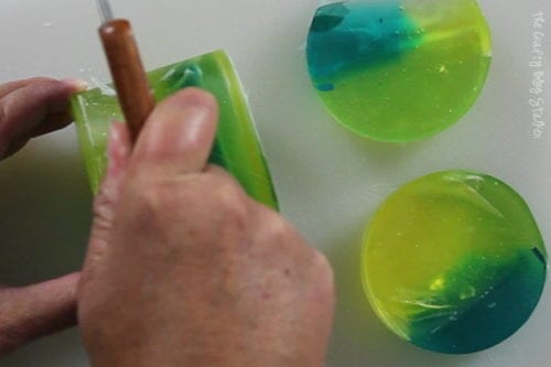 image of cutting soap into bars