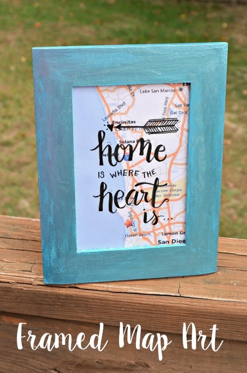image of Home is Where the Heart is Framed Map